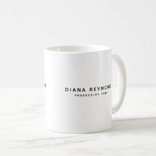 Taza De Café Mugre blanca con nombre y profesión
