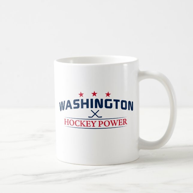 Taza De Café Mugre blanca con poder de hockey en Washington (Derecha)