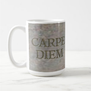 Taza De Café Mugre blanca de Carpe Diem Stone