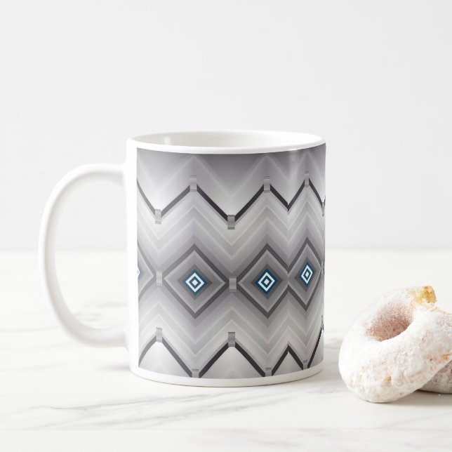 Taza De Café Mugre blanco negro gris (Con donut)