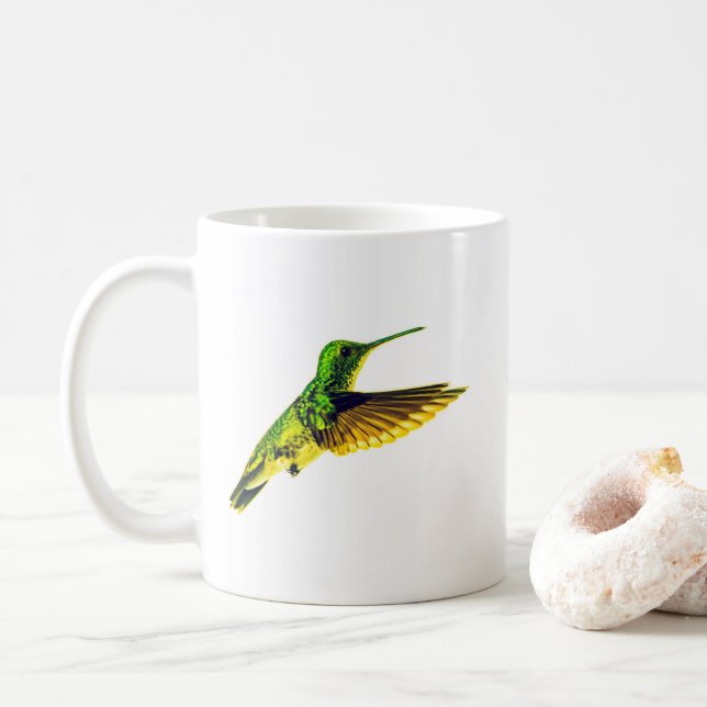Taza De Café Mugre cerámica con diseño de colibrí (Con donut)