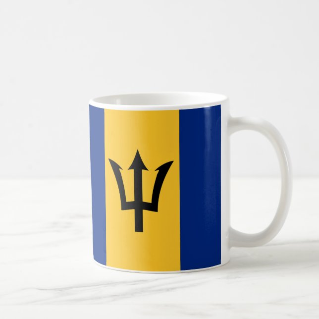 Taza De Café Mugre cerámica de bandera de Barbados (Derecha)