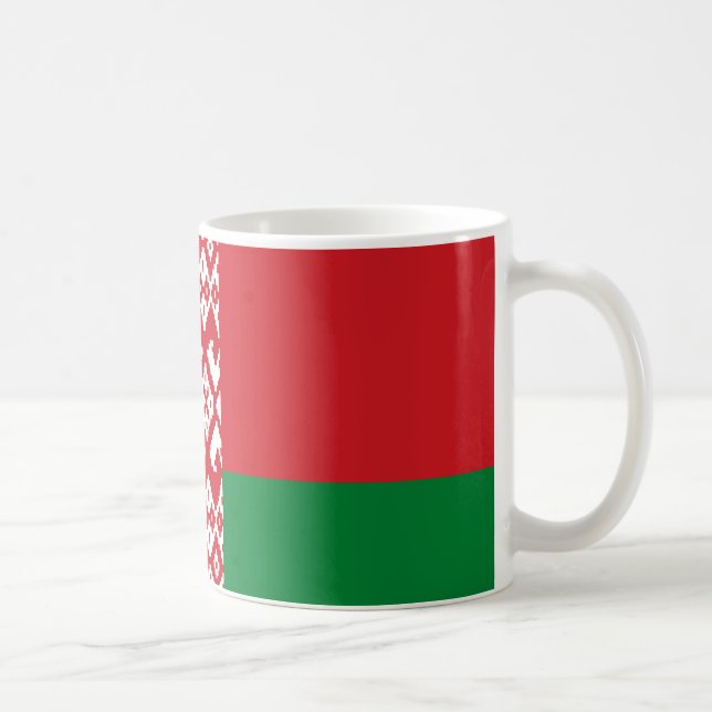Taza De Café Mugre cerámica de bandera de Bielorrusia (Derecha)