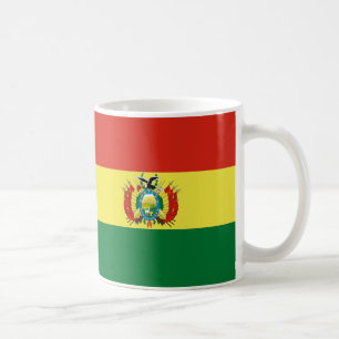 Taza De Café Mugre cerámica de bandera de Bolivia