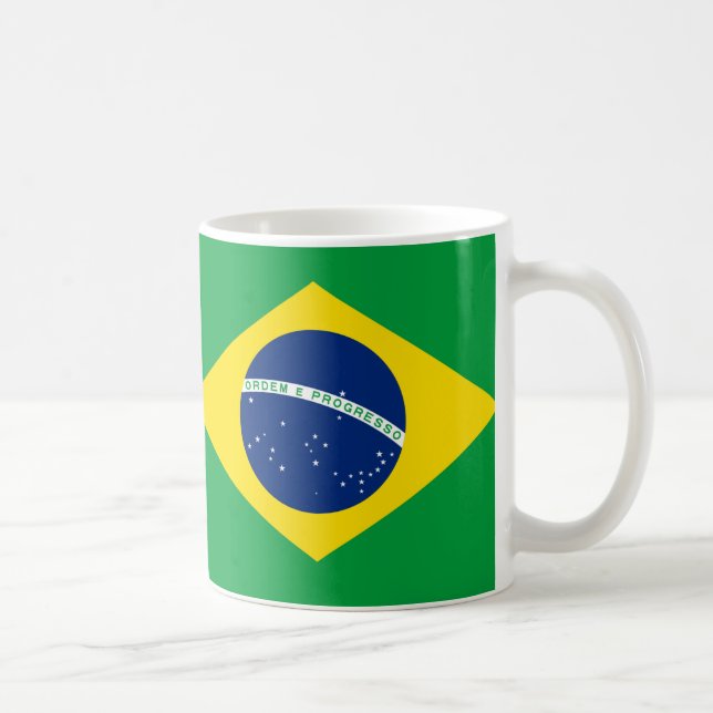 Taza De Café Mugre cerámica de bandera de Brasil (Derecha)