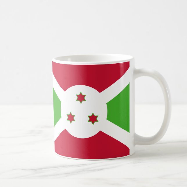 Taza De Café Mugre cerámica de bandera de Burundi (Derecha)