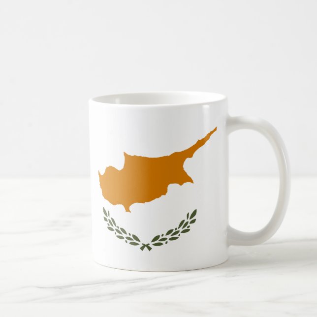 Taza De Café Mugre cerámica de bandera de Chipre (Derecha)