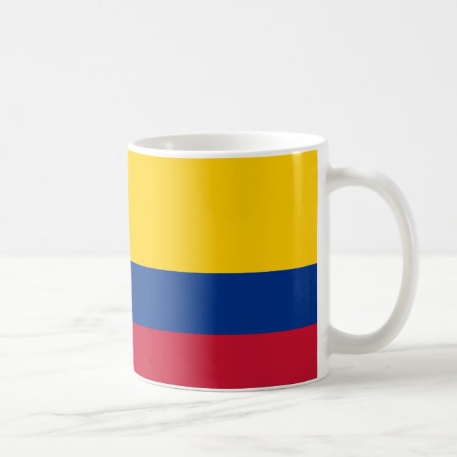 Taza De Café Mugre cerámica de bandera de Colombia (Derecha)