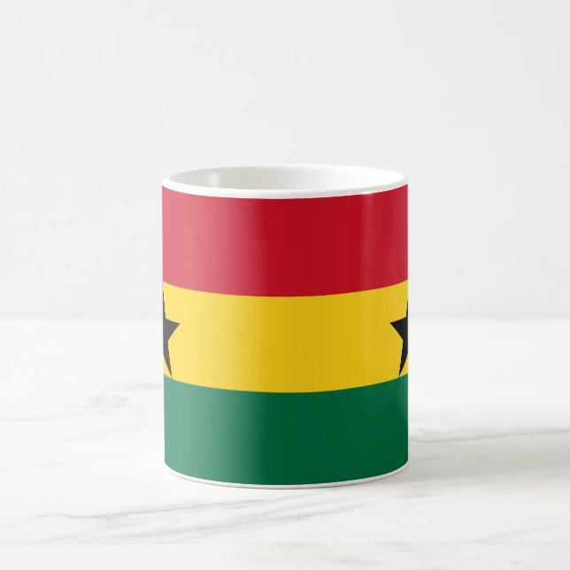 Taza De Café Mugre cerámica de bandera de Ghana (Centro)