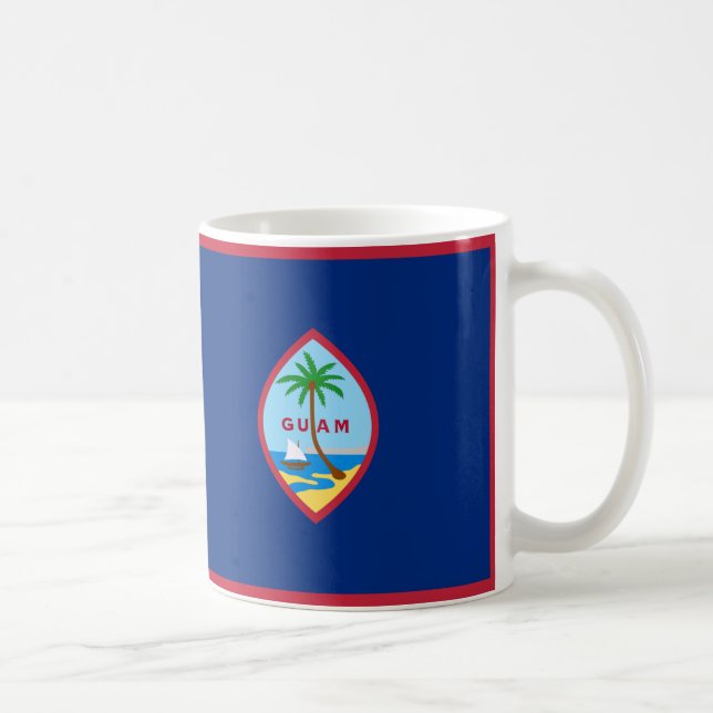 Taza De Café Mugre cerámica de bandera de Guam (Derecha)