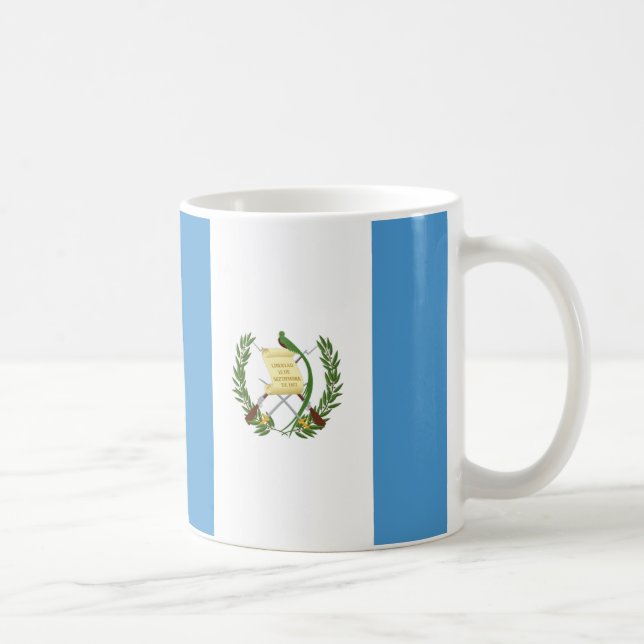 Taza De Café Mugre cerámica de bandera de Guatemala República (Derecha)