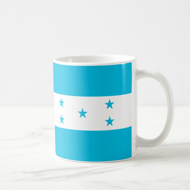 Taza De Café Mugre cerámica de bandera de Honduras (Derecha)