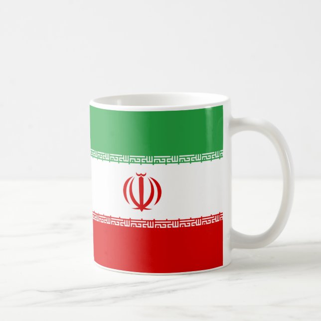 Taza De Café Mugre cerámica de bandera de Irán (Derecha)