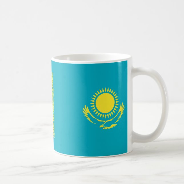 Taza De Café Mugre cerámica de bandera de Kazajistán (Derecha)