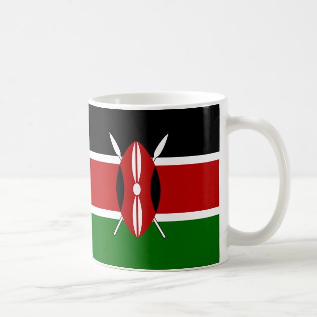 Taza De Café Mugre cerámica de bandera de Kenia (Derecha)