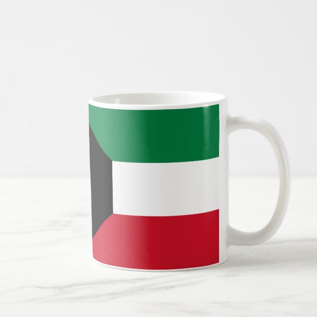 Taza De Café Mugre cerámica de bandera de Kuwait (Derecha)