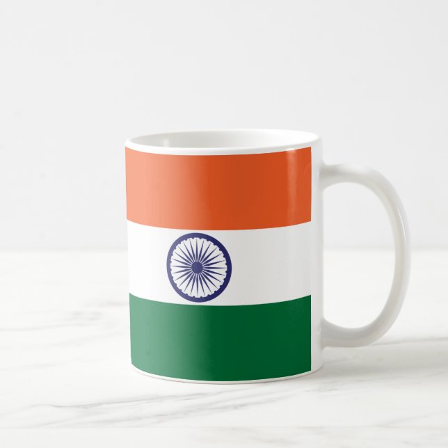 Taza De Café Mugre cerámica de bandera de la India (Derecha)