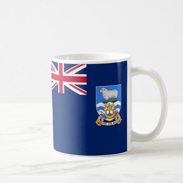 Taza De Café Mugre cerámica de bandera de las Islas Falkland (Derecha)