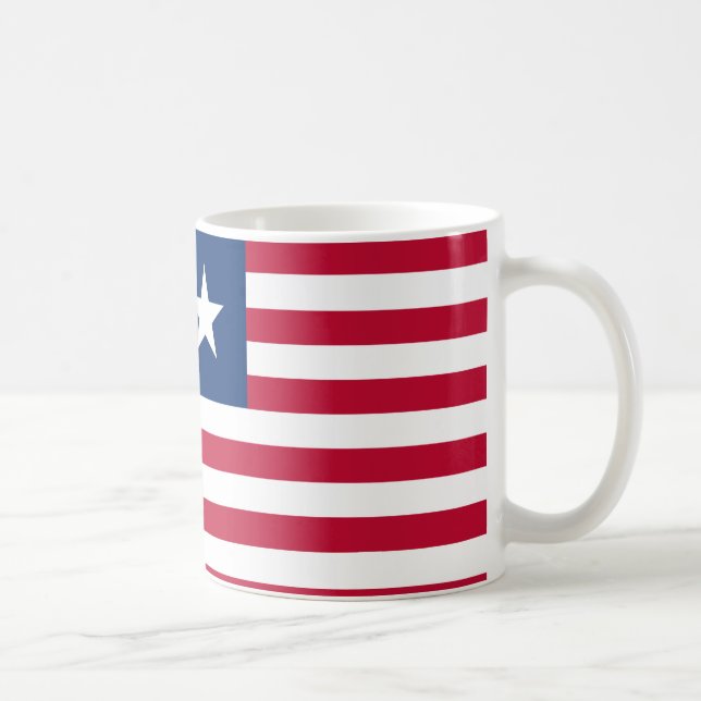 Taza De Café Mugre cerámica de bandera de Liberia (Derecha)