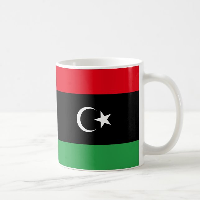 Taza De Café Mugre cerámica de bandera de Libia (Derecha)