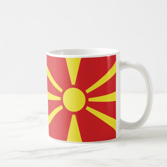 Taza De Café Mugre cerámica de bandera de Macedonia del Norte (Derecha)