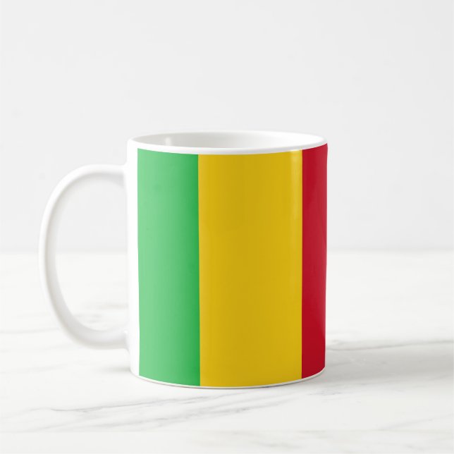 Taza De Café Mugre cerámica de bandera de Mali (Izquierda)