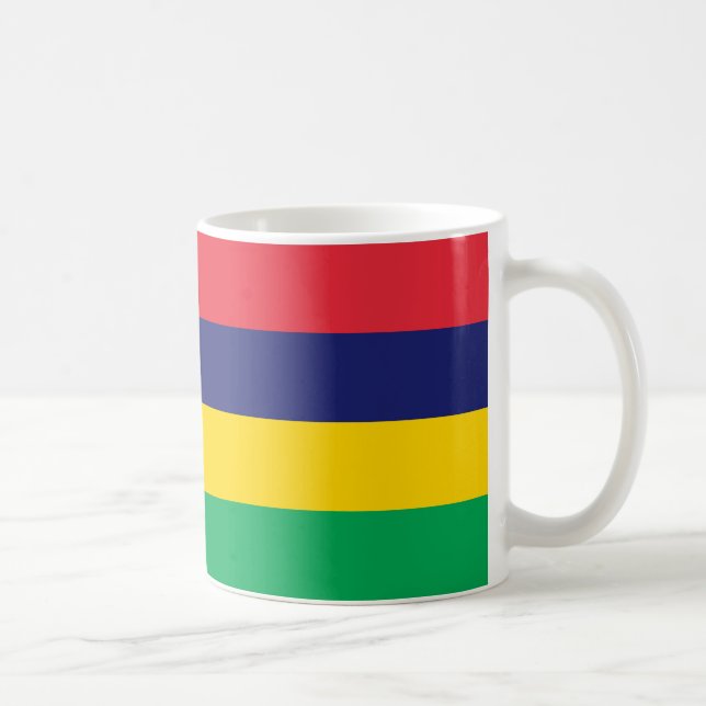 Taza De Café Mugre cerámica de bandera de Mauricio (Derecha)