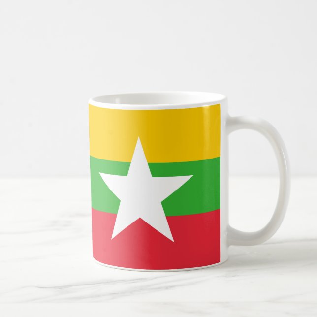 Taza De Café Mugre cerámica de bandera de Myanmar (Derecha)