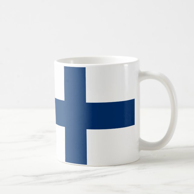Taza De Café Mugre cerámica de bandera finlandesa (Derecha)