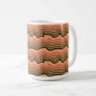 Taza De Café Mugre cerámica de flujo retro Patrón de ondas te