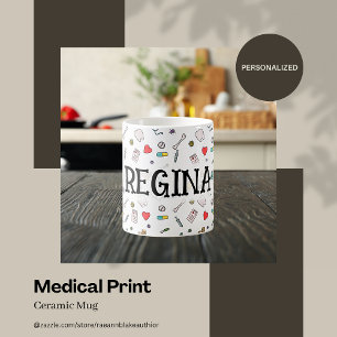 Taza De Café Mugre cerámica de impresión médica