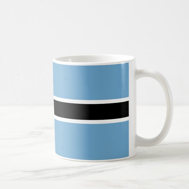 Taza De Café Mugre cerámica de la bandera de Botswana (Derecha)
