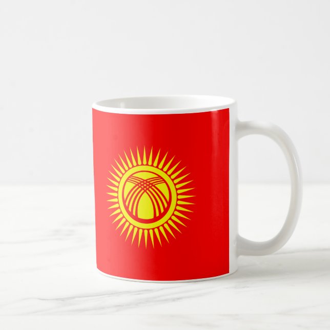 Taza De Café Mugre cerámica de la bandera de Kirguistán (Derecha)
