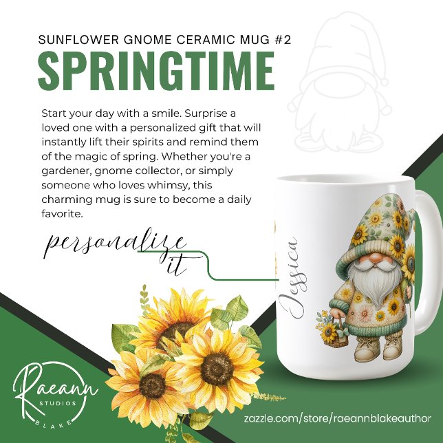 Taza De Café Mugre cerámica del girasol de primavera (Subido por el creador)