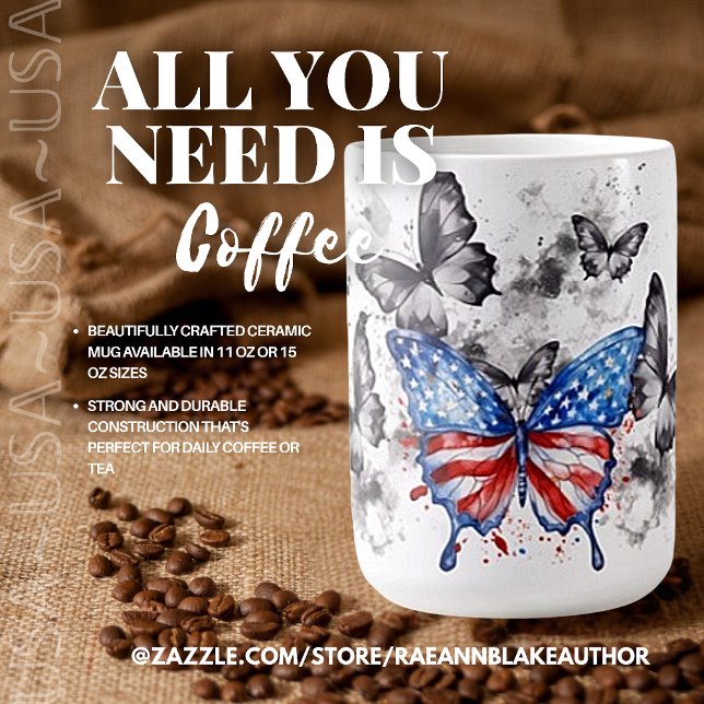 Taza De Café Mugre cerámica patriótica de EE.UU. (Subido por el creador)