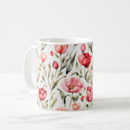 Taza De Café Mugre con estampado tulipán