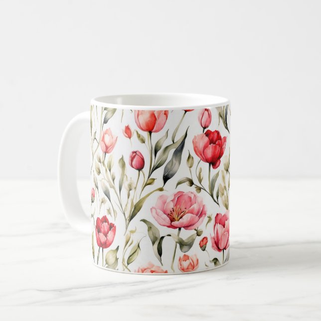 Taza De Café Mugre con estampado tulipán (Anverso izquierdo)