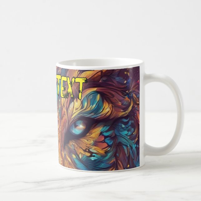 Taza De Café Mugre con su texto personalizado (Derecha)