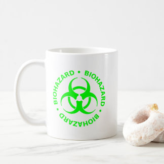 Taza De Café Mugre de advertencia de riesgo biológico verde