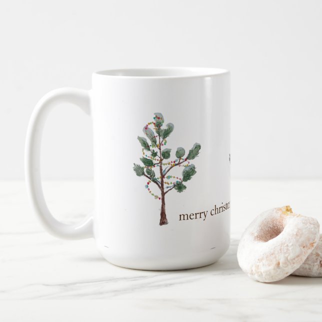 Taza De Café Mugre de árbol de Navidad (Con donut)