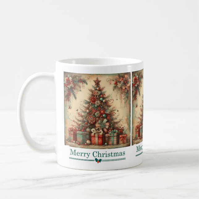 Taza De Café Mugre de árbol de Navidad clásico (Izquierda)