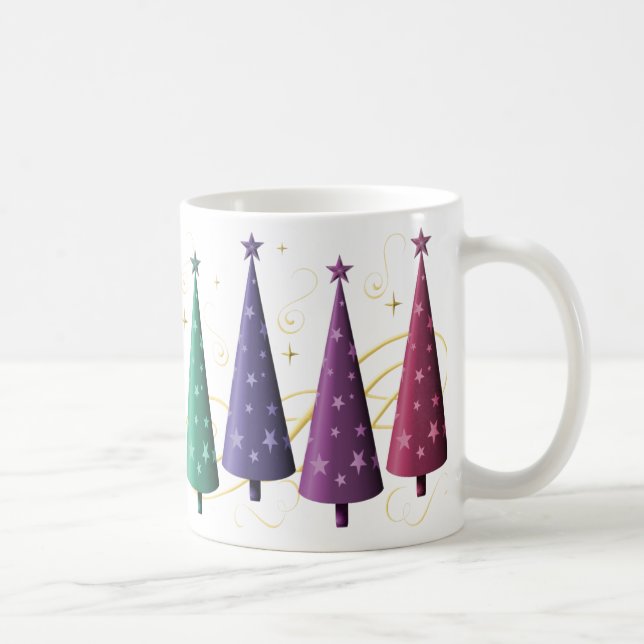Taza De Café Mugre de árbol de Navidad moderno (Derecha)