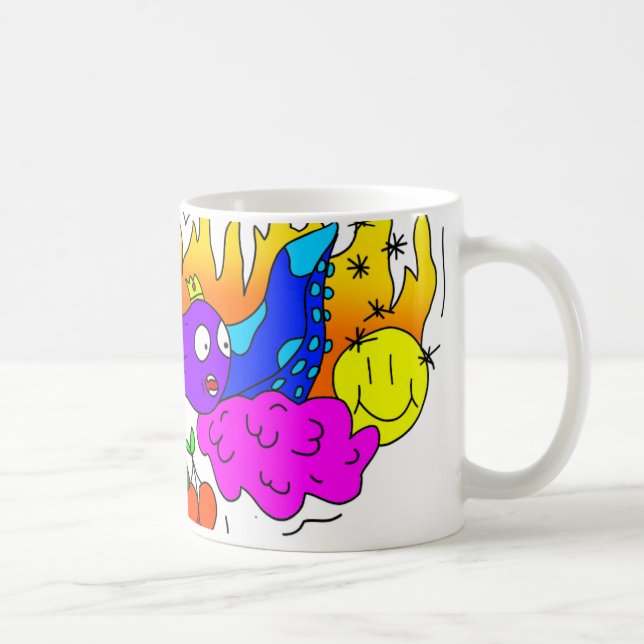 Taza De Café mugre de arte de doodle (Derecha)