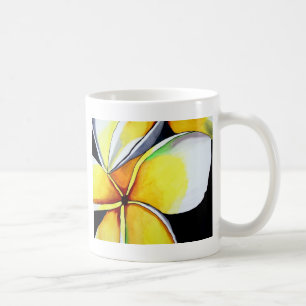 Taza De Café Mugre de arte floral de Frangipani