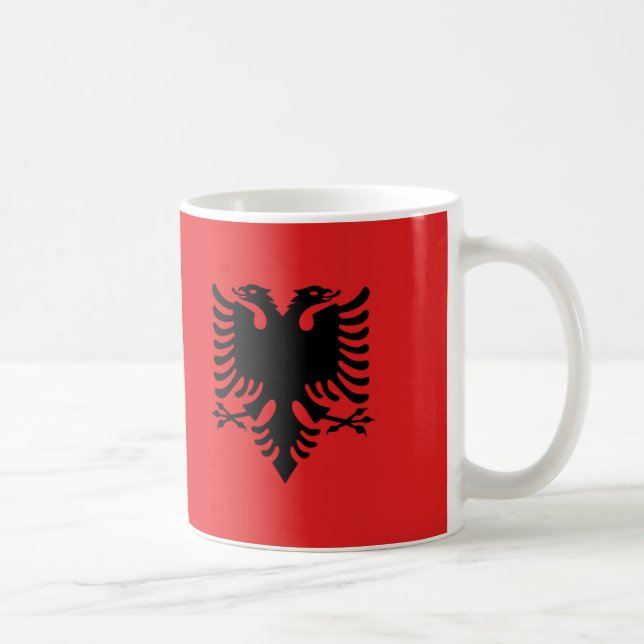 Taza De Café Mugre de bandera albanesa (Derecha)