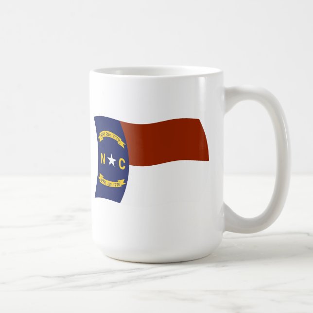 Taza De Café Mugre de bandera de Carolina del Norte (Derecha)