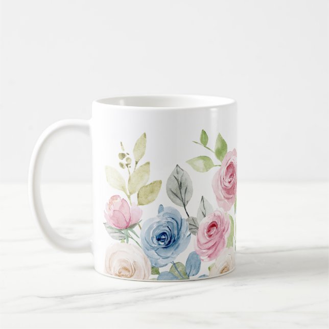 Taza De Café Mugre de belleza floral (Izquierda)
