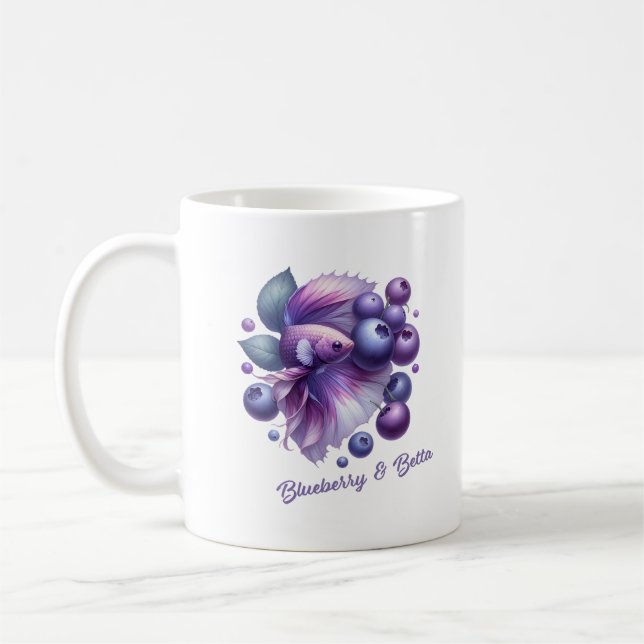 Taza De Café Mugre de bettafish de arándano (Izquierda)