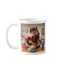Mugre de caballo con café y corazones