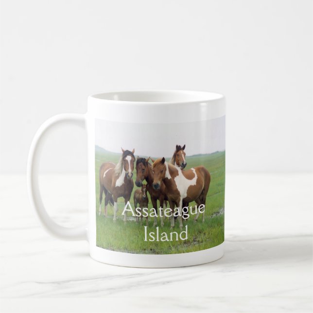 Taza De Café Mugre de caballos de la isla de Assateague (Izquierda)
